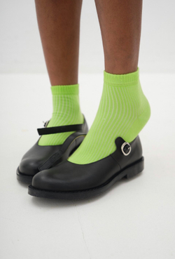 Носки из хлопка короткие ярко-зеленые