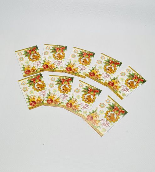 Набор 9 шт. Малышки- открытки  С новым годом! Размер:79x55мм