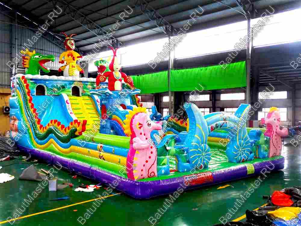 Коммерческий надувной батут "Морские животные" 15*8*7 м