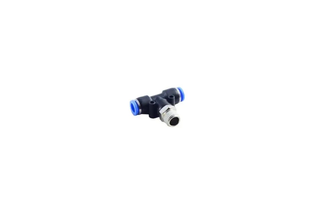 Фитинг Т-образный для пластиковых трубок 8мм с наружной резьбой 1/4'' RockForce##Rock FORCE RF-SPB08-02