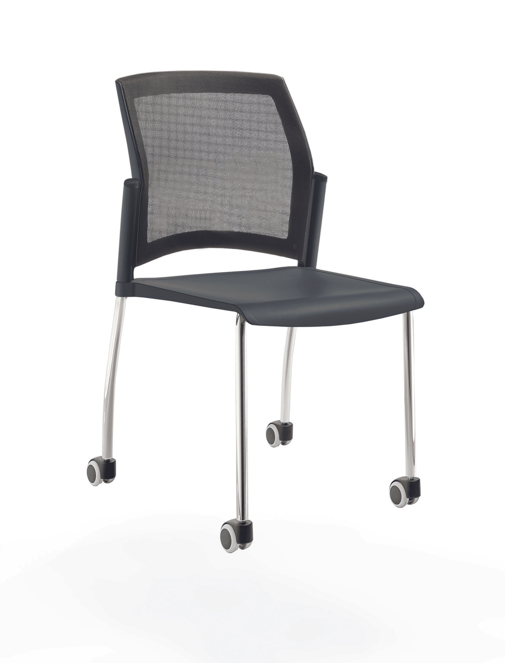 Rewind стул на 4 ногах и колесах со спинкой-сеткой