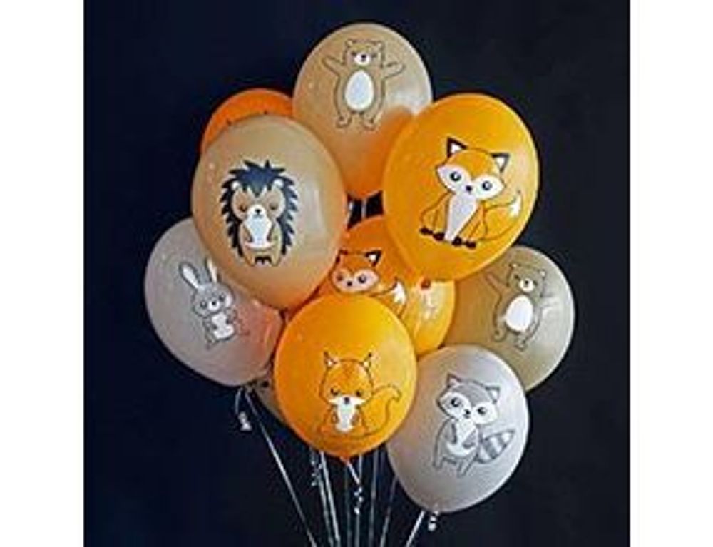 Шар (14''/36 см) Лесные зверюшки 2цв 50шт.