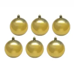Набор пластиковых шаров 60 мм., золотой глянец, 6 шт, Snowmen (ЕК0055)