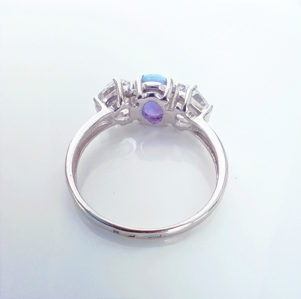 Кольцо Эстерелла с синтетическим опалом и фианитами, серебро 925*/Ф