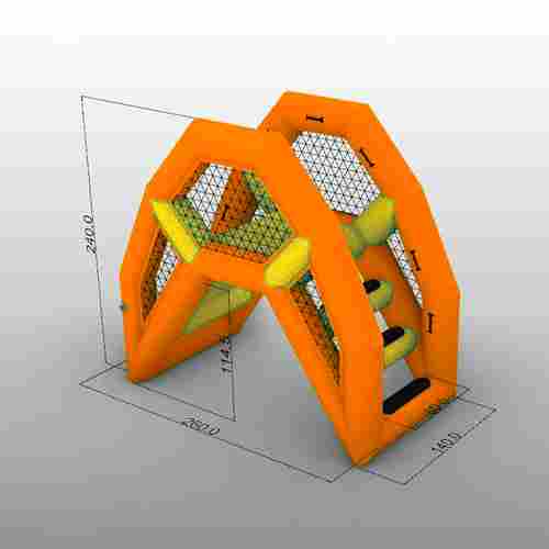 Надувная мини-лестница для бассейна из ПВХ, оранжевый, 2,6*1,4*2,4 м