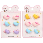 Резинки для волос детские 6шт «БАМБИ БУМ Маттэ», Сердечки, микс 6 цветов, d-2.см/12*7.5см