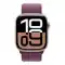 Apple Watch Series 10, 46 мм, корпус из алюминия цвета «розовое золото», спортивный ремешок петля цвета «сливовый» S/M (MWY83)