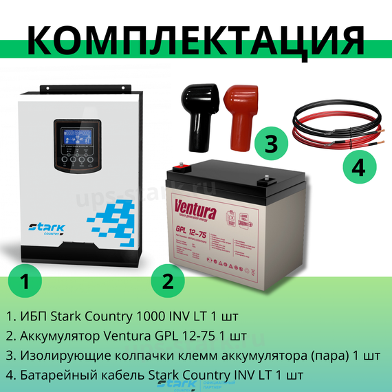 Комплект ИБП SC 1000 INV LT + GPL 12-75