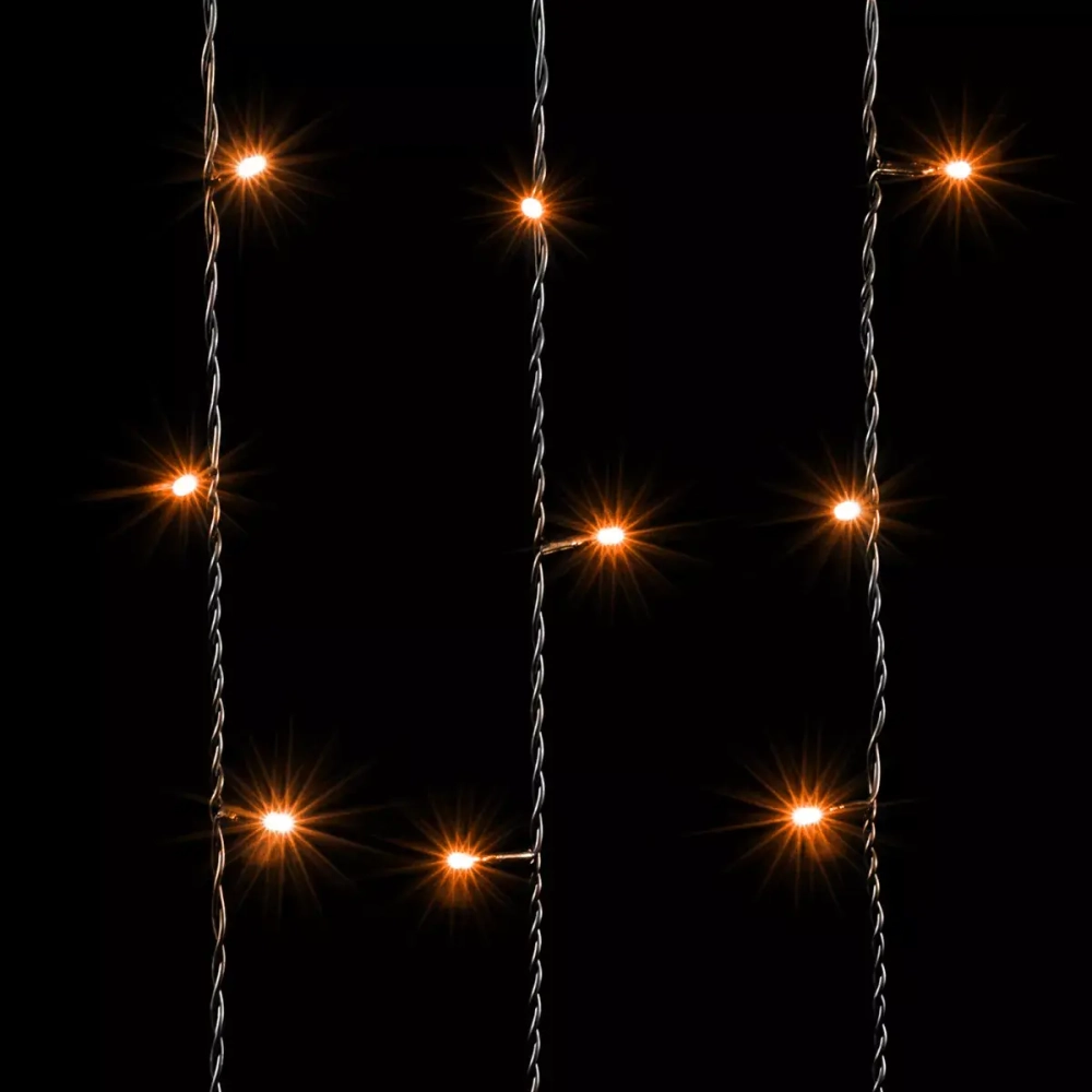 Светодиодный занавес 1*6 м., 600 желтых LED ламп, черный провод ПВХ, LTC (PCL601-11-2Y)