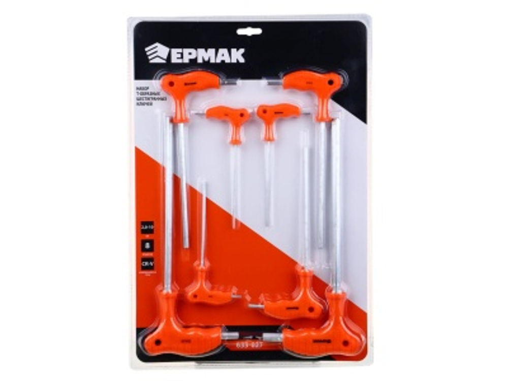 Набор ключей ЕРМАК шестигранные 2-2,5-3-4-5-6-8-10мм ХХ