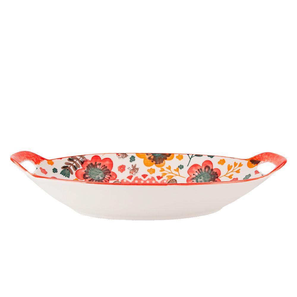 Блюдо с ручками "Kawaii Forest.Bunny"27*16*4см. v=450мл. (min9) (фарфор) (транспортная упаковка)