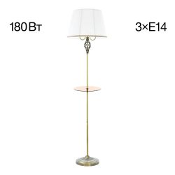 Citilux Вена CL402930T Торшер бронза со столиком и белым абажуром
