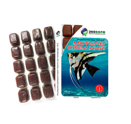 Экокорм Мотыль средний замороженный, 100 г