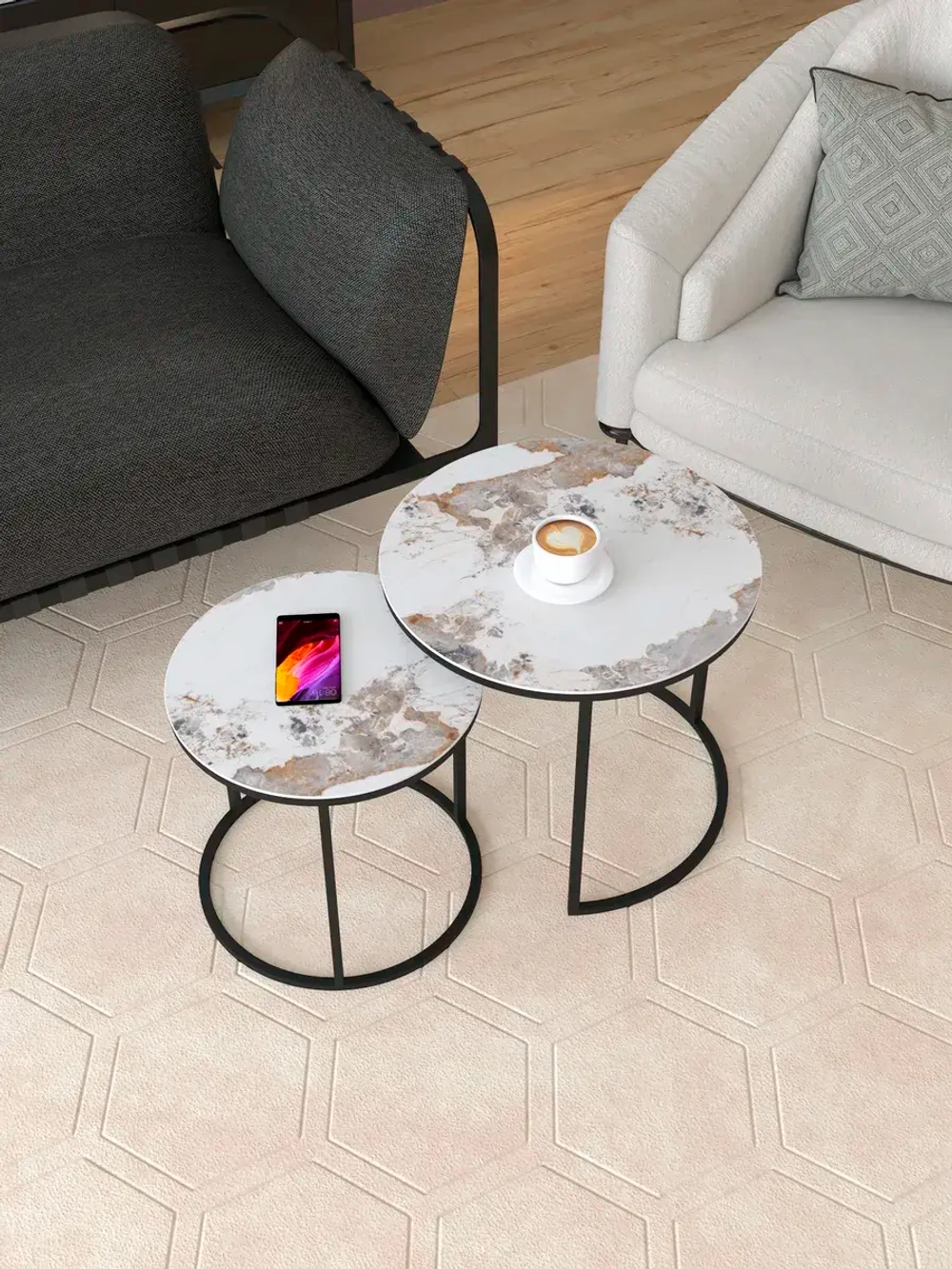 Комплект журнальных столов Акцент - керамогранит 201BMPAGKER