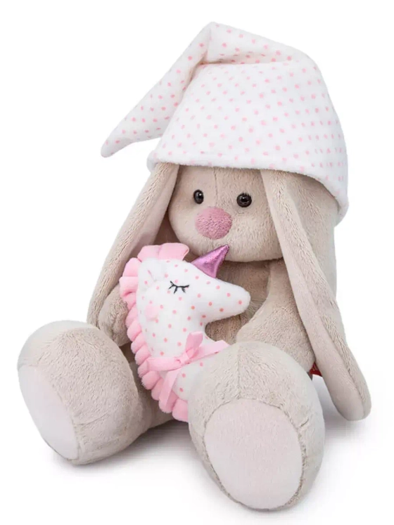 Зайка Ми с подушкой единорогом розовая 18 см SidS-305