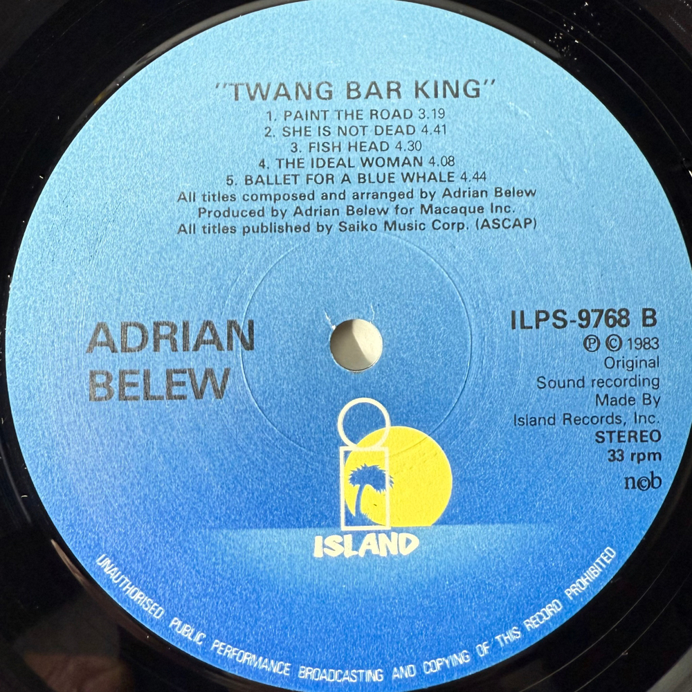 Adrian Belew ‎– Twang Bar King (Скандинавия 1983г.)