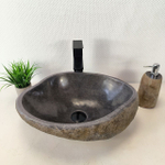 Раковина из речного камня RS-66012 48х34х15 из натурального камня