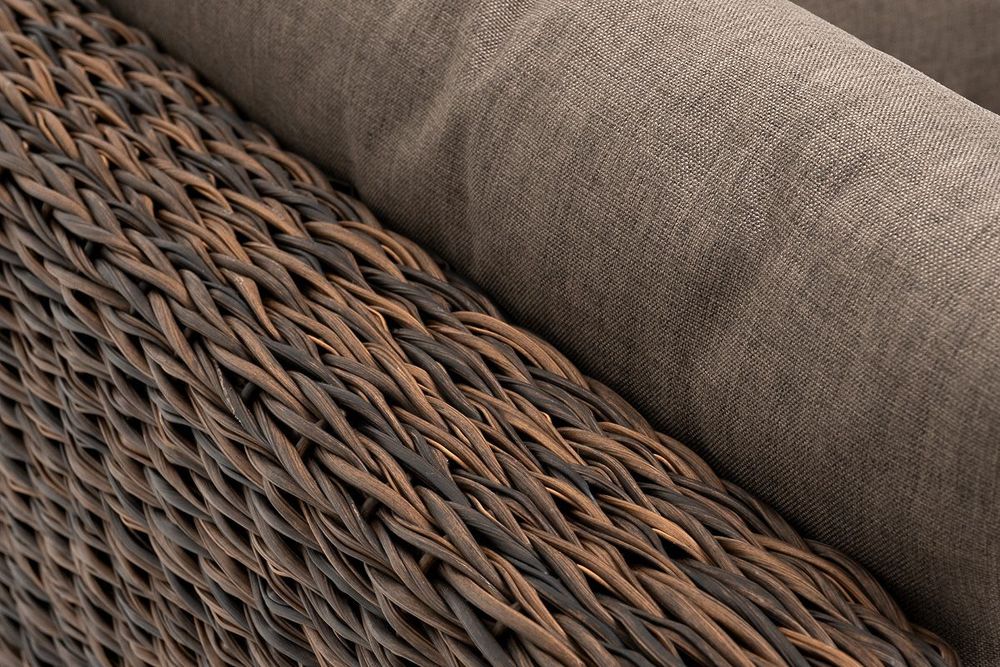 "Лунго" трансформирующийся диван из искусственного ротанга (гиацинт), цвет коричневый