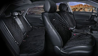 Накидки сидений ПОЛНЫЙ CarFashion (кт) -«CALIFORNIA PLUS» 22414 -Велюр черный/черный/черный