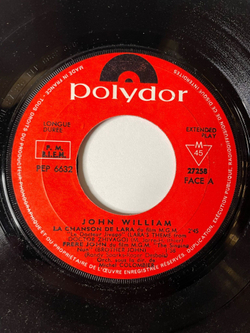 Винтажная виниловая пластинка LP John William La Chanson De Lara (France 1966) 7 дюймов