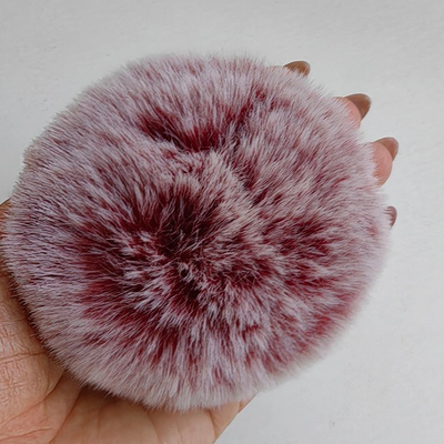 Помпон из искусственного меха "Мелированный бордовый" d=9 см