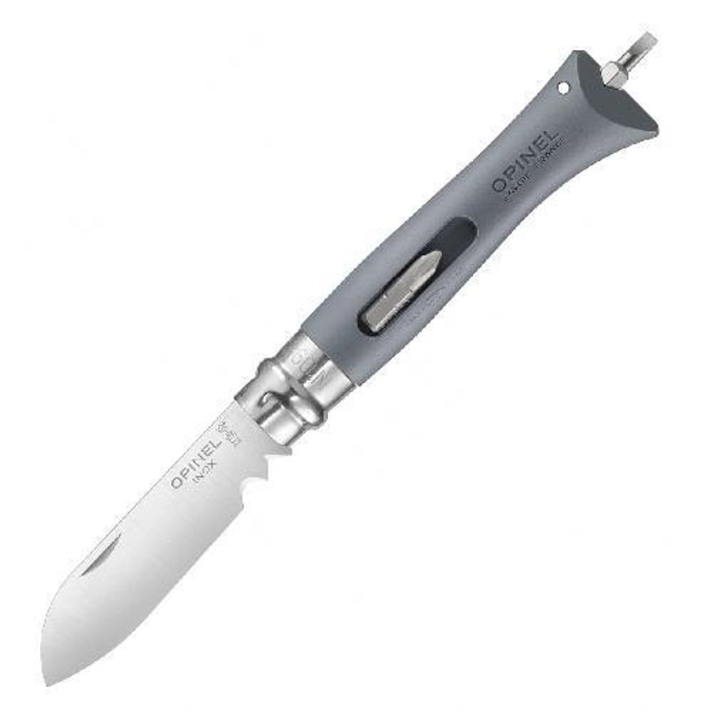 Нож Opinel №09 DIY, нержавеющая сталь, сменные биты, серый, 001792