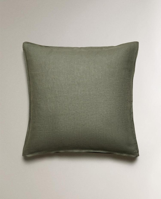 ZARA HOME ОДНОТОННАЯ НАВОЛОЧКА, ЗЕЛЕНЫЙ