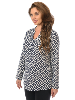 Блузка БЛ-22/синебелый-иллюзия