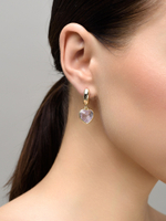Серьги "Amour" gold с аметистом (без блина)