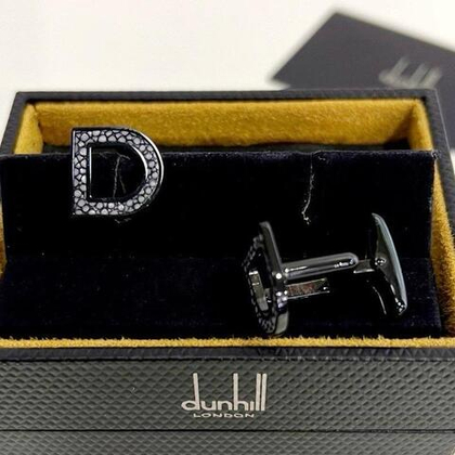 Запонки Dunhill D-Buckle (латунь,кожа ската)