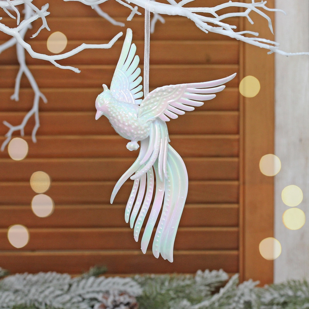 Подвеска «Жар-Птица» 15*9,5 см, Жемчужный