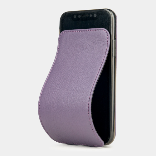 Чехол для iPhone X/XS из натуральной кожи теленка, фиолетового цвета
