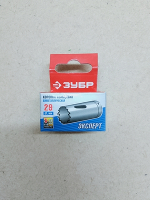 Коронка ЗУБР Эксперт биметаллическая быстрорежущая сталь глубина сверления до 38мм d29 мм