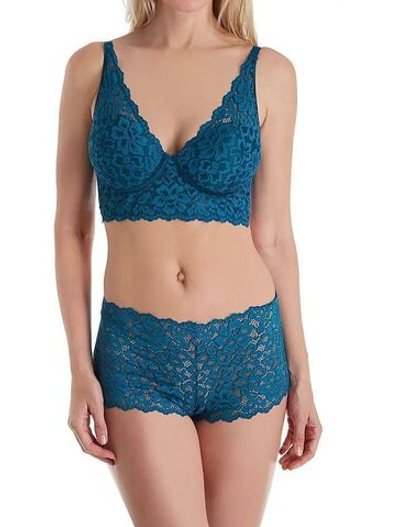 Восхитительные трусы-шорты из мягкого эластичного кружева (Размер: M) (Цвет: синий)