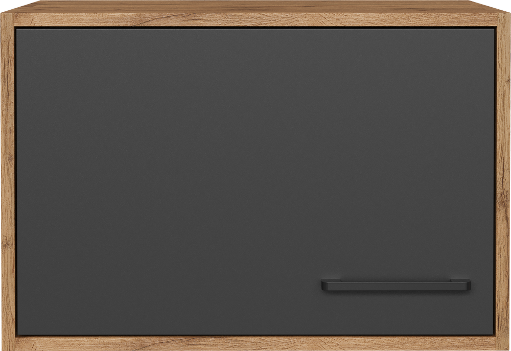 Шкаф-антресоль DIWO Кострома навесной 60x40х42 см, дуб вотан, антрацит, ручка черная