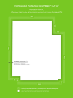 Натяжные потолки 6.9 м2, 14.9 м2