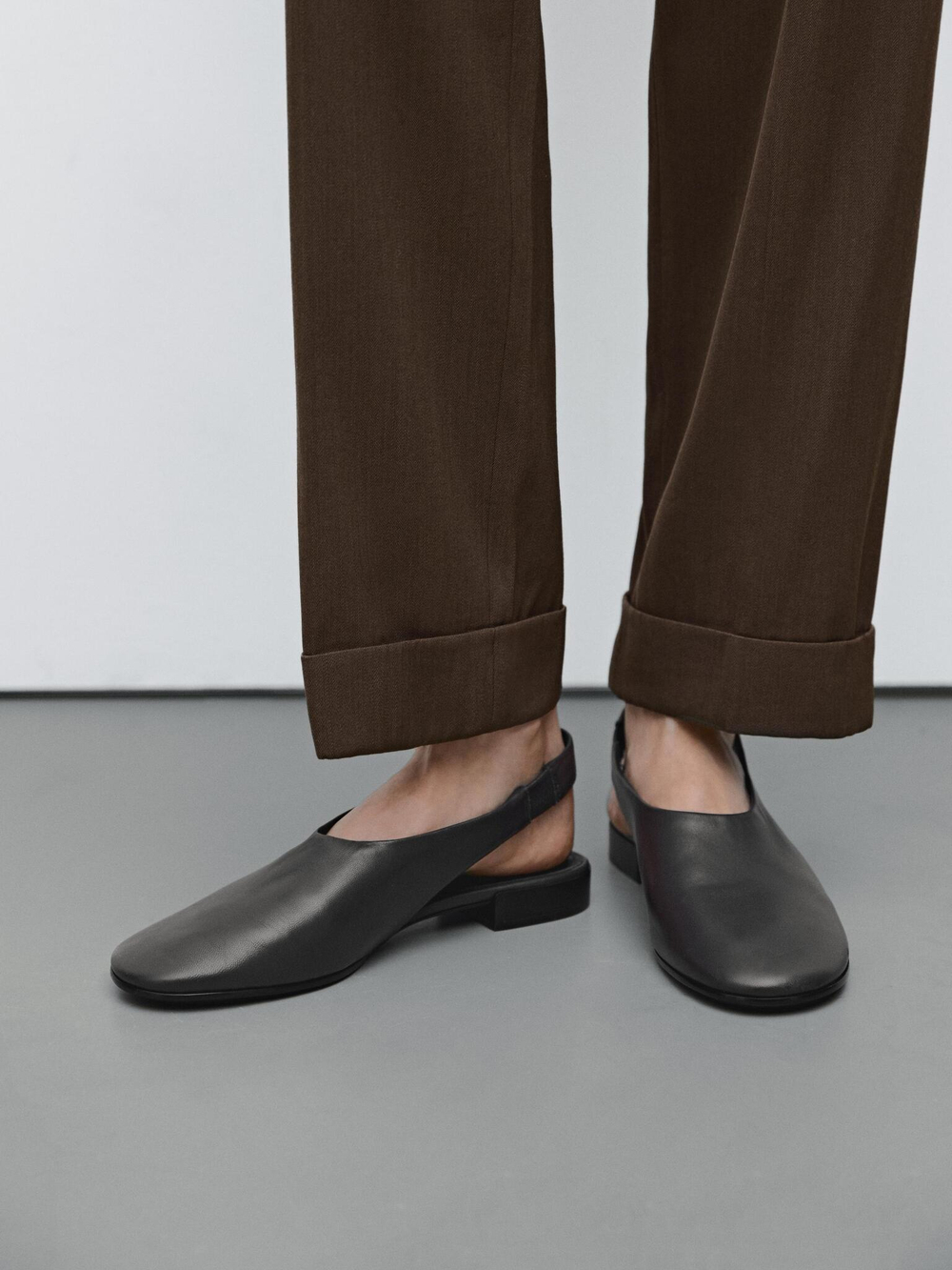 Massimo Dutti Костюмные брюки с отворотами, темно-коричневый