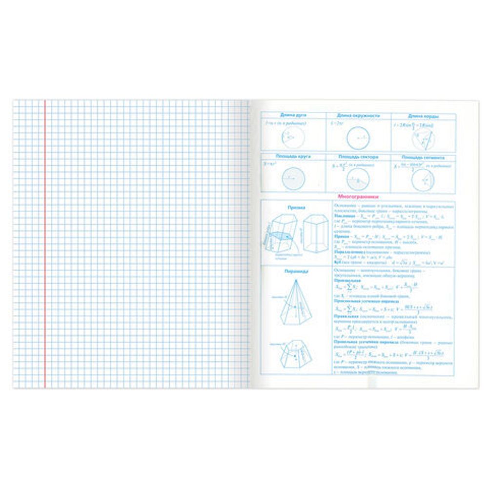 Тетрадь предметная ПАСТЕЛЬНАЯ 48 листов, обложка картон, ГЕОМЕТРИЯ, клетка, подсказ, BRAUBERG, 403958