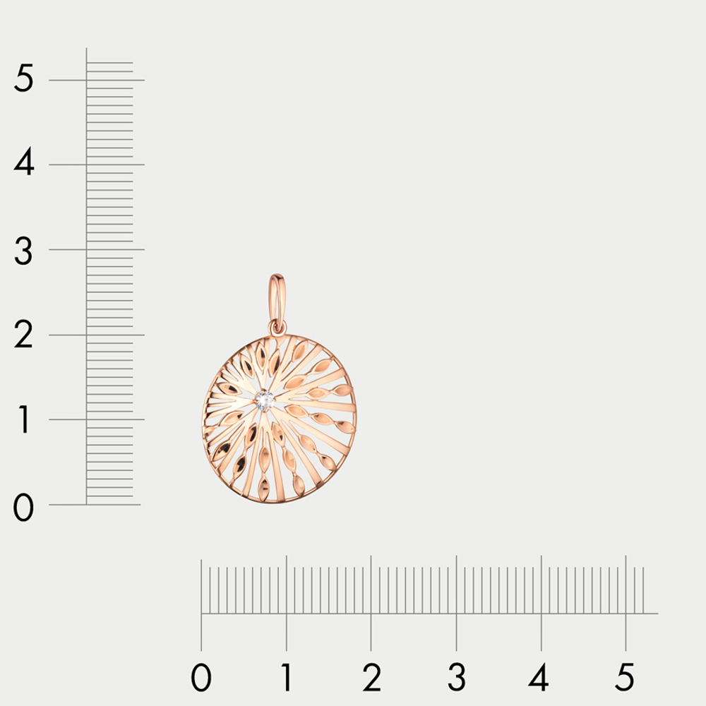 Подвеска женская из розового золота 585 пробы с фианитами (арт. 106178-1110)