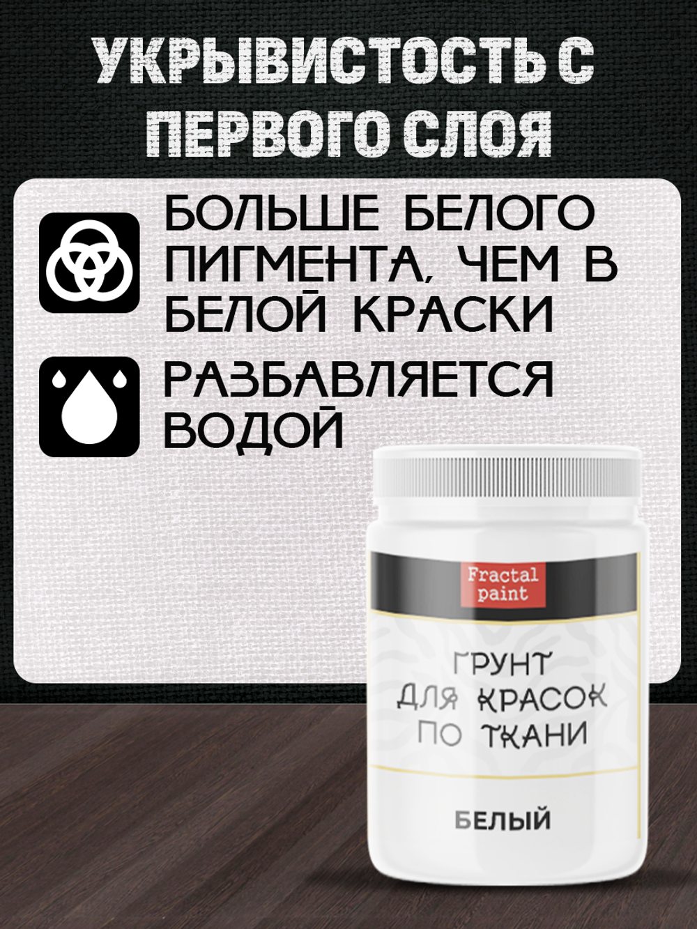 Комбо-набор для красок по ткани (грунт прозрачный,грунт белый) 2х100 мл