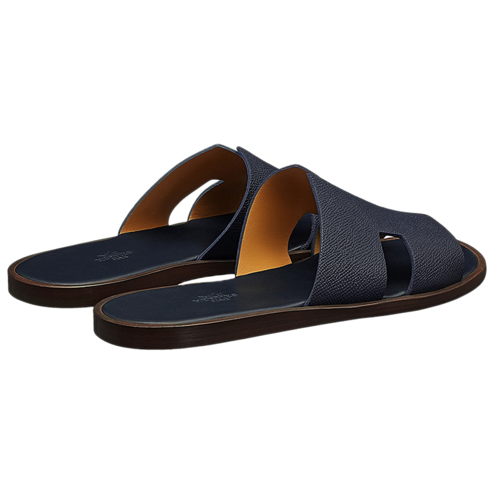 Hermes Izmere comfortable and versatile fashion sandals Men's navy blue, H152415Z H1