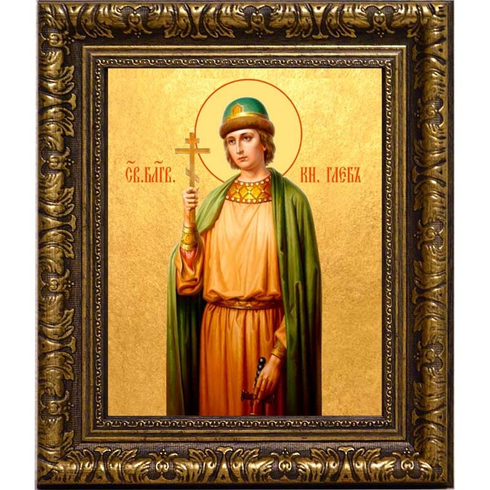 Глеб Святой благоверный князь. Икона на холсте.