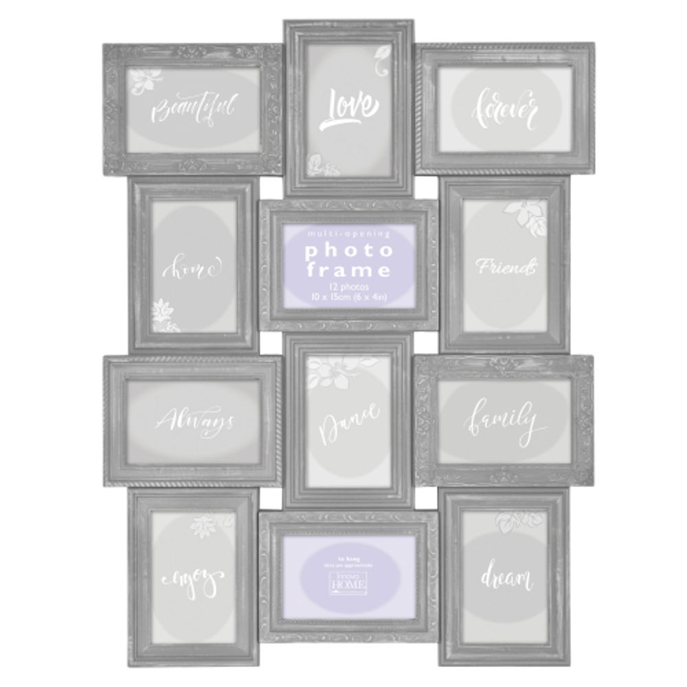 Innova PI09961 фоторамка 12 фото, 12x 10*15cm Maggiore Brushed , серый, пластик | Innova