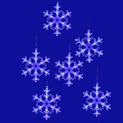 ULD-E1503-072-DTA BLUE IP20 SNOWFLAKES-3 Занавес фигурный светодиодный. 1.5х0.3м. 72 светодиода. Синий свет. Провод прозрачный. TM Uniel