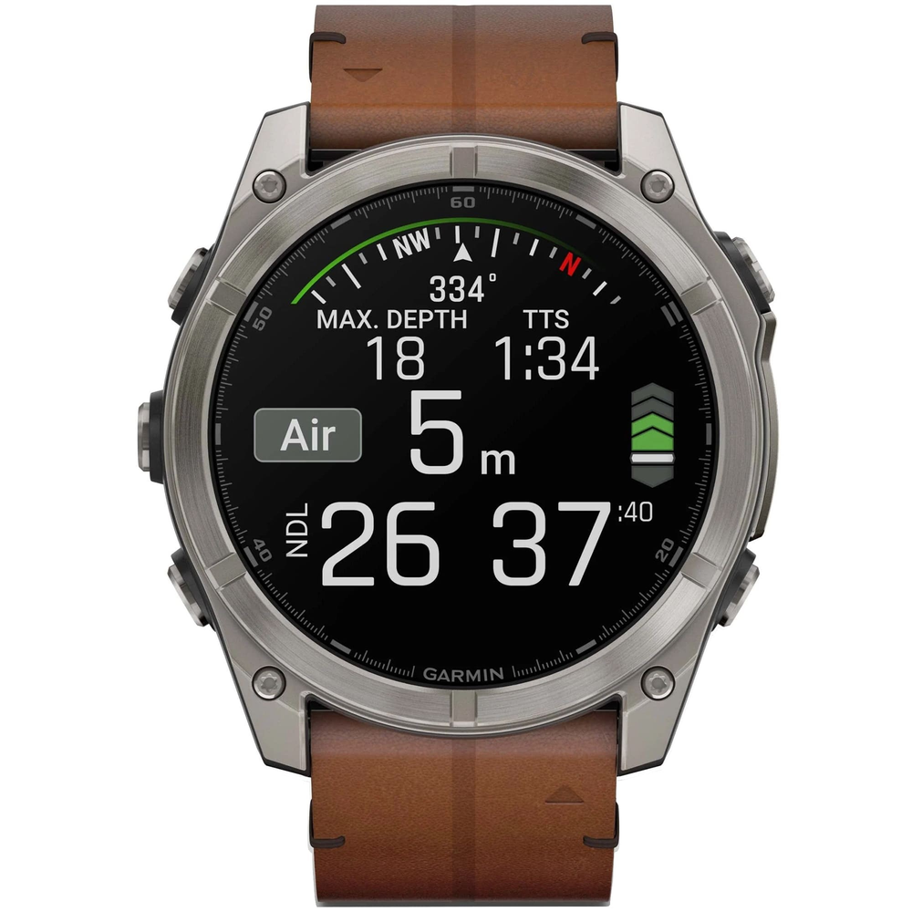 Garmin Fenix 8 51mm Amoled Sapphire Carbon Grey + Кожаный браслет
