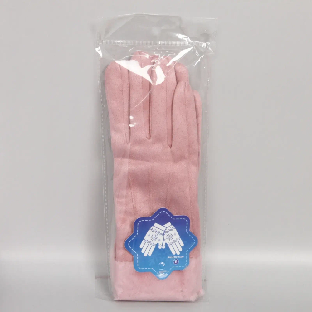 Перчатки женские с утеплителем «Manhattan», цвет дымчатой розы, размер 23*8,5см, (пакет с подвесом)