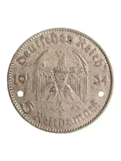 Монета 5 рейхсмарок Германия 1934 год (Кирха не подписная)