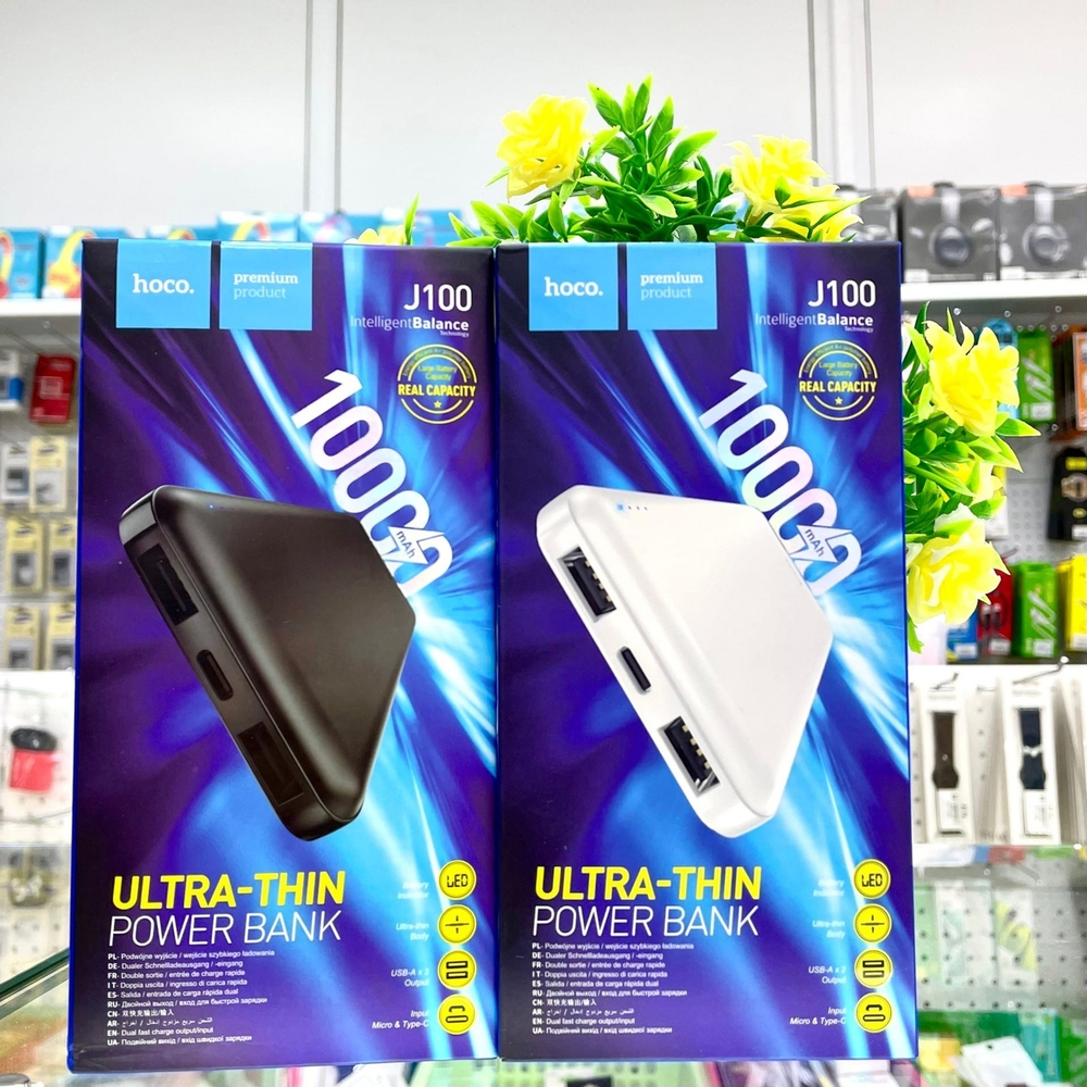 Power Bank 10000mAh, Hoco J100, черный