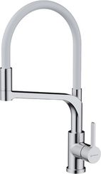 Смеситель Omoikiri Sinto 2 Plus-BN-WH латунь/ нержавеющая сталь/белый