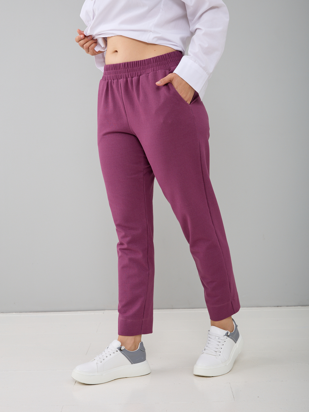 Брюки Бдж-129/бордо-джинс